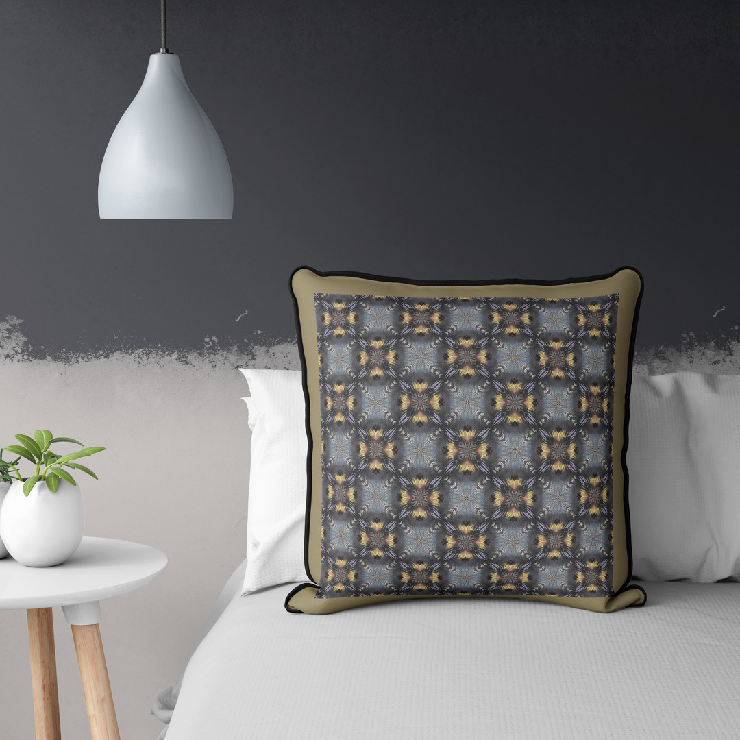 Decorative cushion cover "Norka" by Marina Strijakova - back, in setting Decorative cushion cover "Norka" by Marina Strijakova - back, in setting